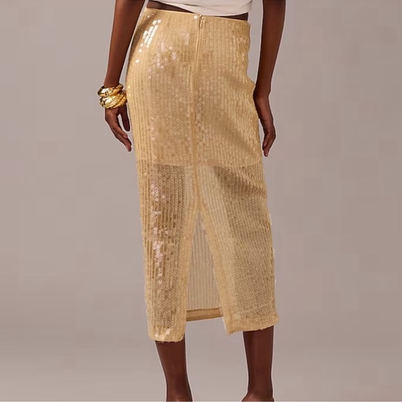 J.Crew Gold Sequin Pencil Skirt - Picture 5 of 12